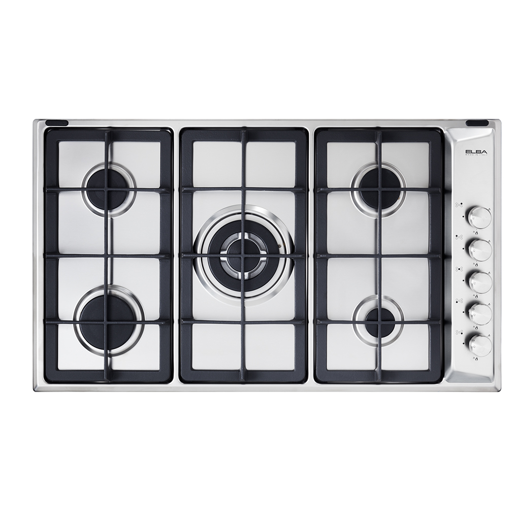 285a162c4c27d7773681690c71f8ecfa.jpg ELBA CLASSIC 90CM 5 BURNER GAS HOB- STAINLESS STEEL - Image 1