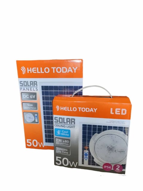 49aade30-0594-48a4-aa56-5f754e148665.jpeg HELLO TODAY SOLAR CEILING LIGHT & PANEL 50W - Image 1
