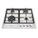 TOTAI 4 BURNER GAS HOB STAINLESS STEEL