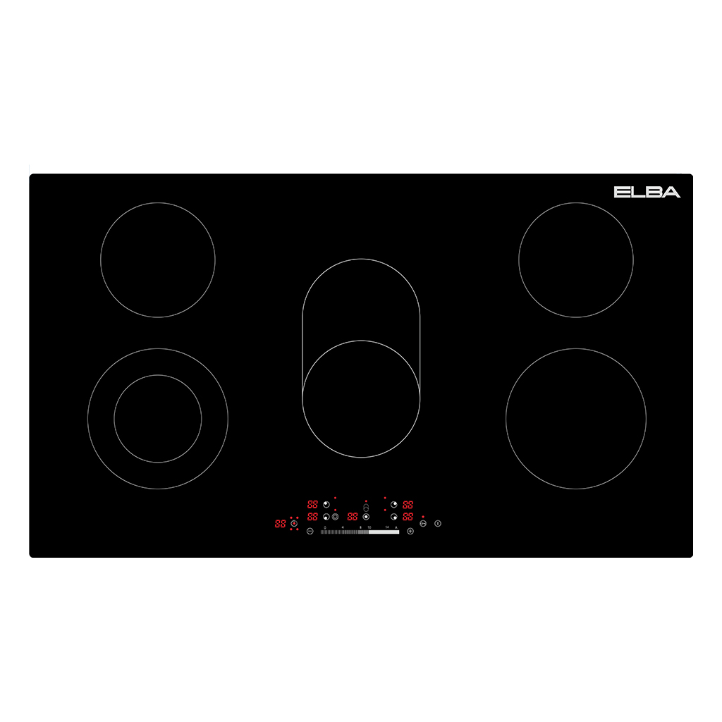 6eb3d1aa3fe70cabf48379be2541c81a.jpg ELBA CLASSIC 90CM 5 ZONE CERAN HOB- BLACK - Image 1