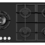 ELBA 90CM 5 BURNER GAS ON GLASS HOB BLACK