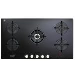 ELBA ELIO 90CM 5 BURNER GLASS ON GLASS SMART HOB- BLACK