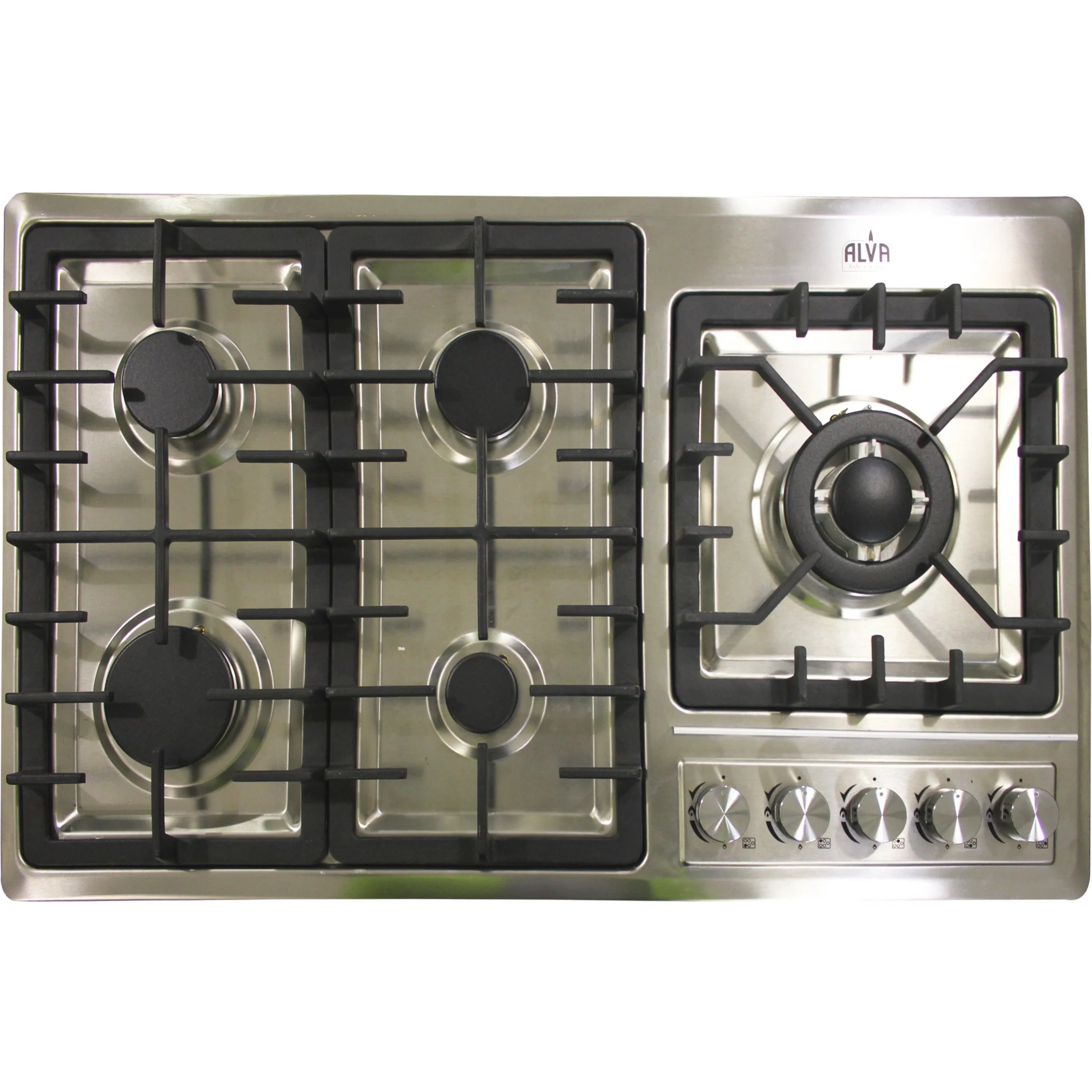 ALVA-5-BURNER-HOB-scaled-1.webp ALVA 5 BURNER STAINLESS STEEL HOB - Image 1