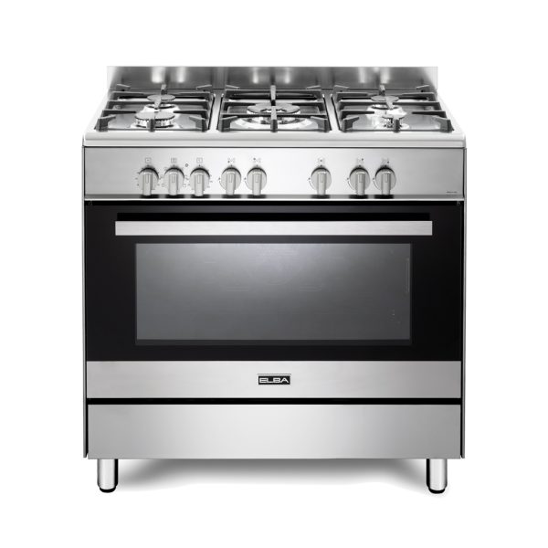 ELBA CLASSIC 90CM 5 BURNER GAS COOKER WITH ELECTRIC OVEN STAINLESS STEEL