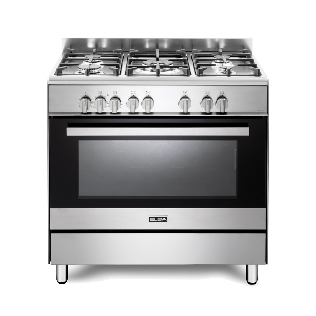 ELBA-CLASSIC-90CM-5-BURNER-GAS-COOKER-WITH-ELECTRIC-OVEN-STAINLESS-STEEL.jpg ELBA CLASSIC 90CM 5 BURNER GAS COOKER WITH ELECTRIC OVEN STAINLESS STEEL - Image 1