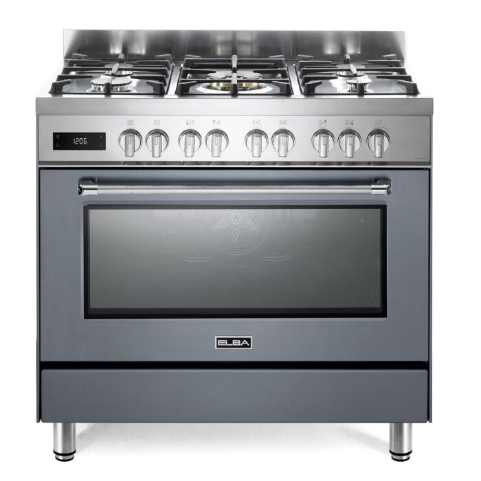 ELBA-FUSION-90CM-5-BURNER-GAS-COOKER-WITH-ELECTRICOVEN-SLATE-GREY.jpg ELBA FUSION 90CM 5 BURNER GAS COOKER WITH ELECTRIC OVEN- SLATE GREY - Image 1