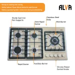 ALVA 5 BURNER STAINLESS STEEL HOB - Image 2