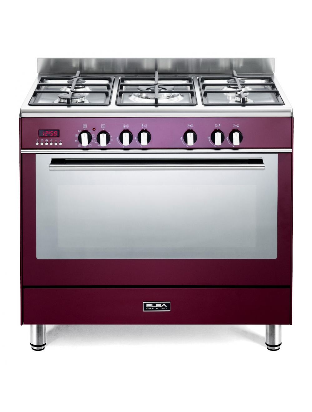 MY-ELBA-STOVES.jpg ELBA EXCELLENCE 90CM 5 BURNER GAS COOKER WITH ELECTRIC OVEN- RED - Image 1