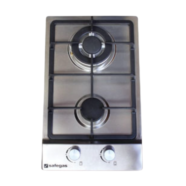 SAFEGAS 2 BURNER HOB STAINLESS STEEL