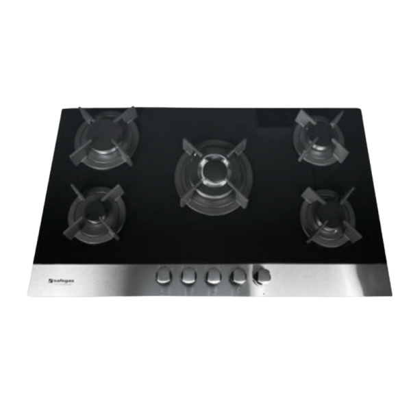 SAFEGAS 5 BURNER HOB GLASS TOP