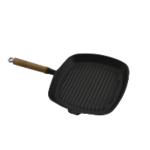 TOTAI CAST IRON RIBBED GRIDDLE PAN - 25CM