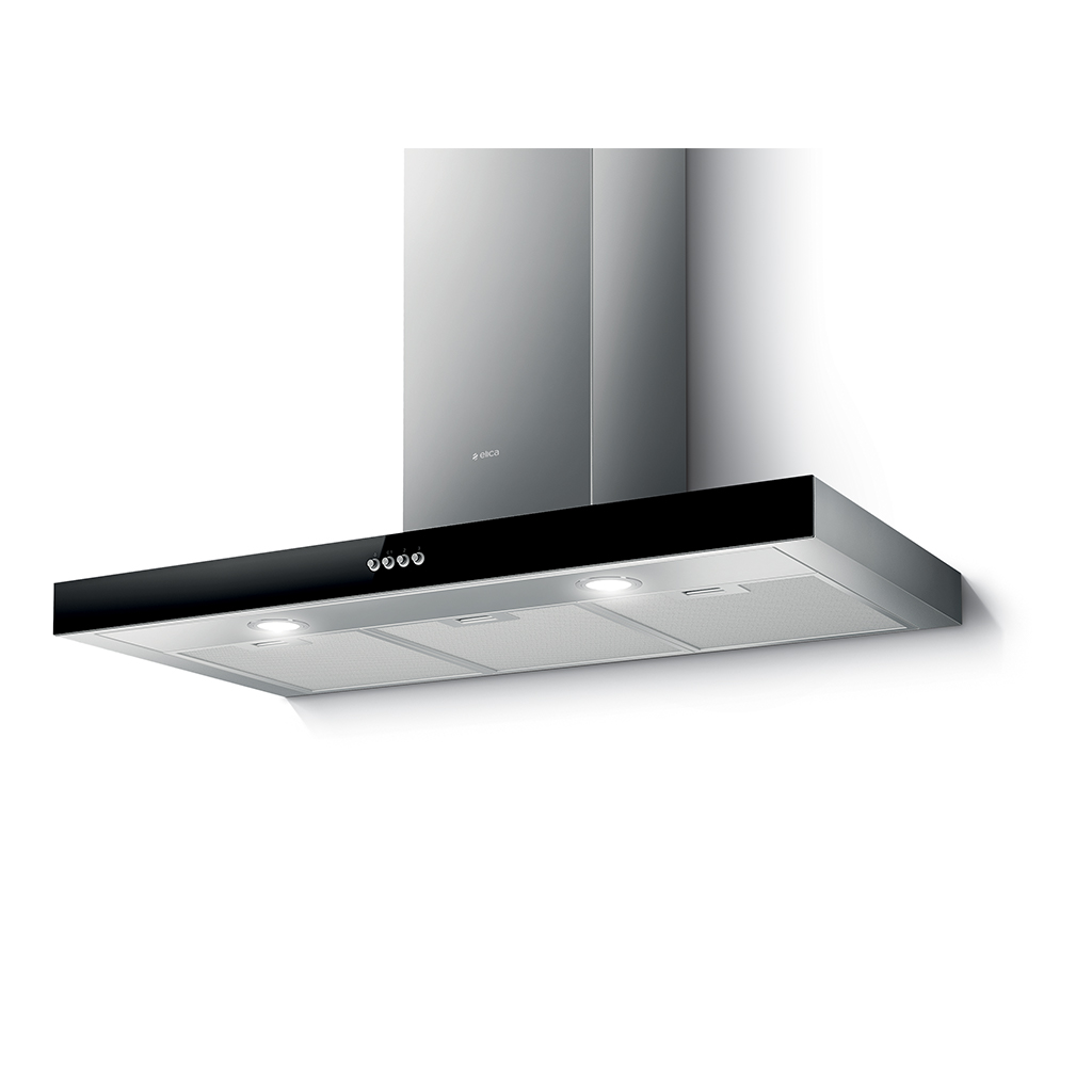 a9f28886e042c6dc265978a841c1dc2b.jpg ELICA 90CM BOX STYLE COOKER HOOD- BLACK GLASS FRONT PANEL - Image 1