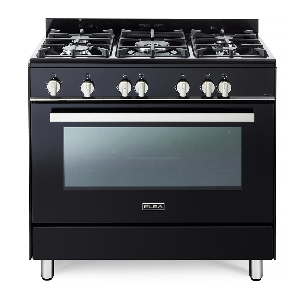 bb4ef2abb80b06596772b80762dd29b0.jpg ELBA CLASSIC LITE 90CM 5 BURNER GAS COOKER WITH GAS OVEN- BLACK - Image 1
