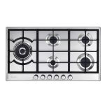 ELBA ELIO 90CM 5 BURNER GAS HOB WITH SIDE WOK BURNER- STAINLESS STEEL